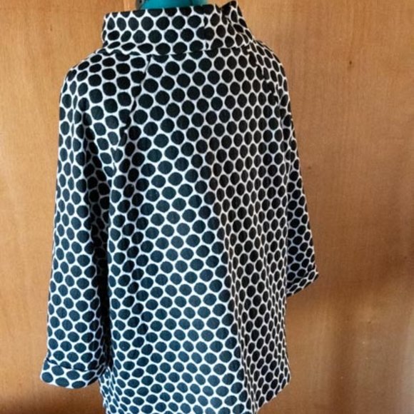 Boden White w Black Polkadots Jersey Tunic womens 16 - Picture 11 of 16